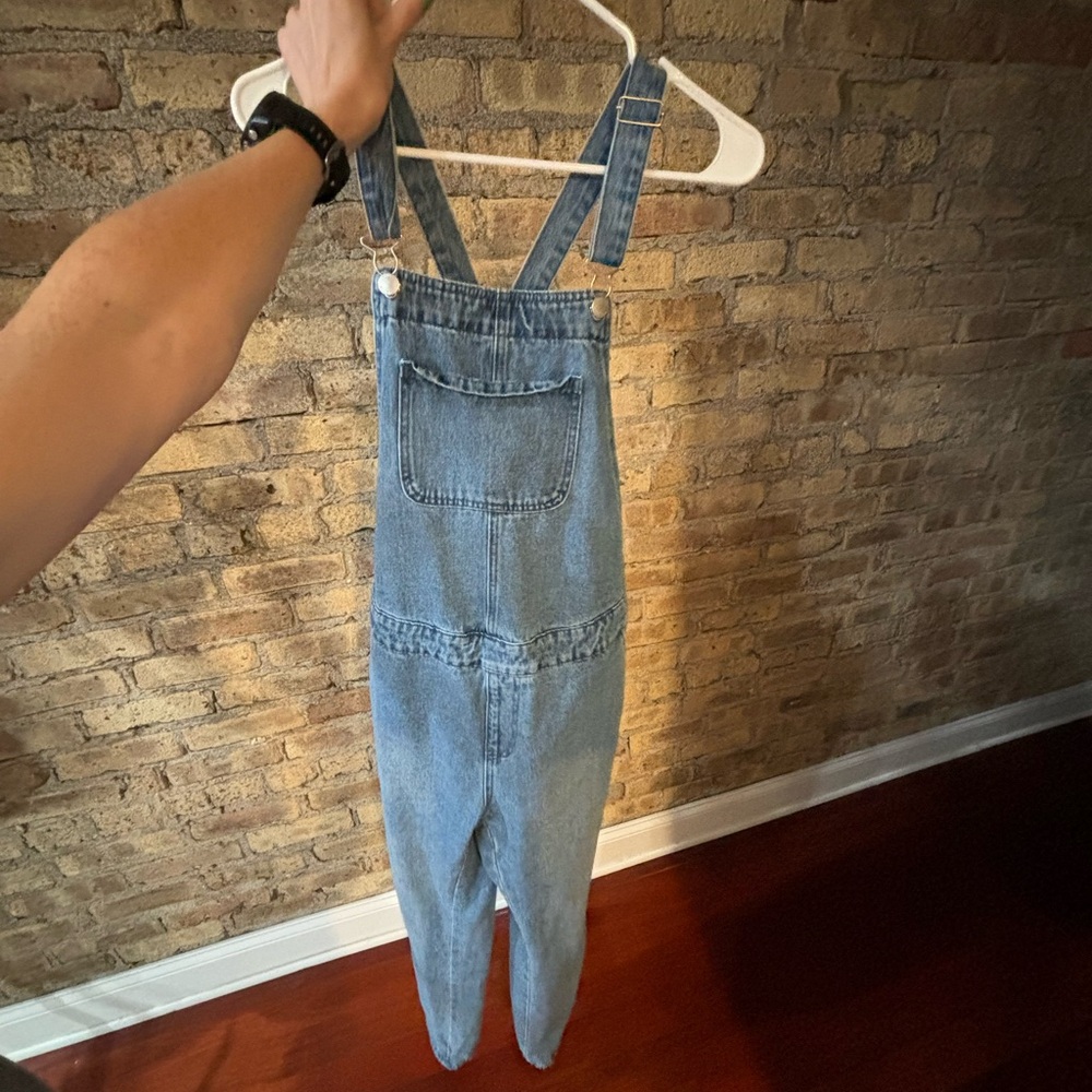 Maiamae denim  blue jean maternity overalls 2